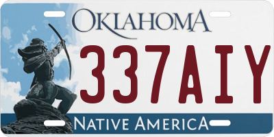 OK license plate 337AIY