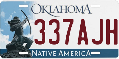 OK license plate 337AJH