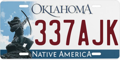 OK license plate 337AJK