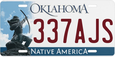 OK license plate 337AJS
