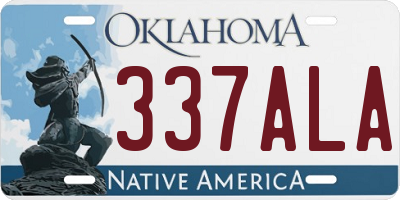 OK license plate 337ALA