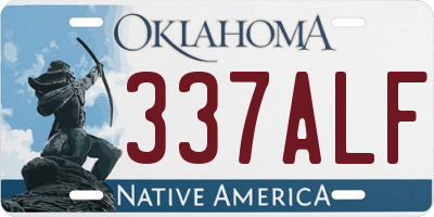 OK license plate 337ALF