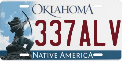 OK license plate 337ALV