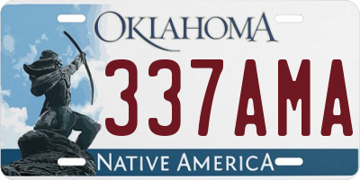 OK license plate 337AMA