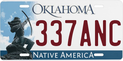OK license plate 337ANC