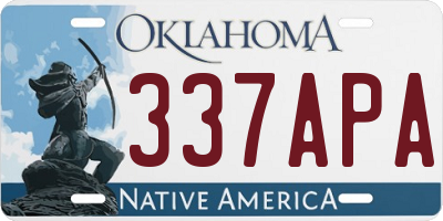 OK license plate 337APA