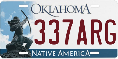 OK license plate 337ARG