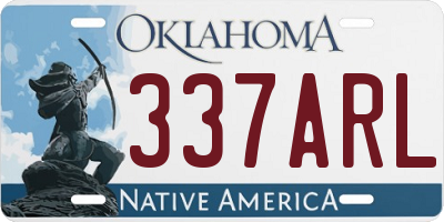 OK license plate 337ARL