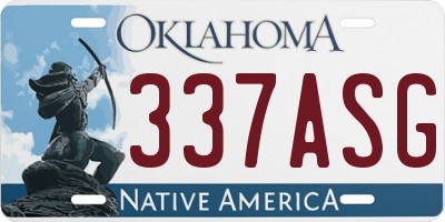OK license plate 337ASG