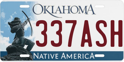OK license plate 337ASH