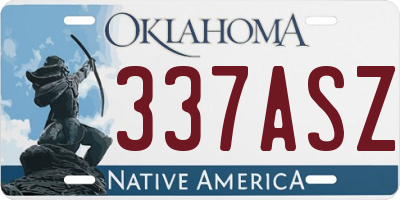 OK license plate 337ASZ