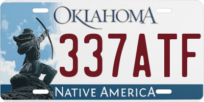 OK license plate 337ATF