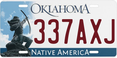 OK license plate 337AXJ