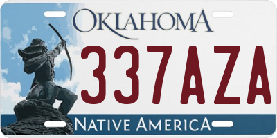 OK license plate 337AZA