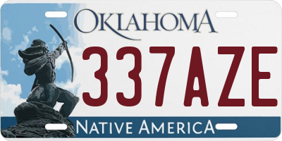 OK license plate 337AZE