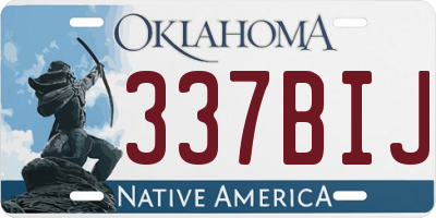OK license plate 337BIJ