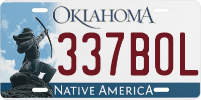 OK license plate 337BOL