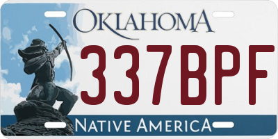 OK license plate 337BPF