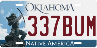 OK license plate 337BUM