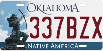 OK license plate 337BZX