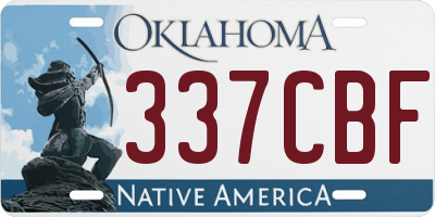 OK license plate 337CBF