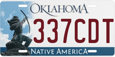 OK license plate 337CDT