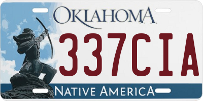 OK license plate 337CIA