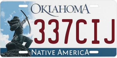 OK license plate 337CIJ