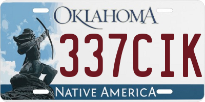 OK license plate 337CIK