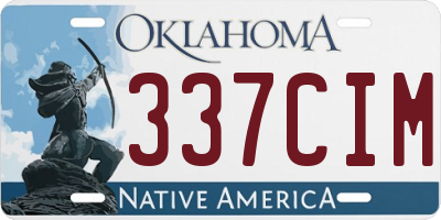 OK license plate 337CIM