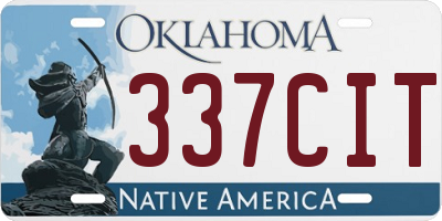 OK license plate 337CIT