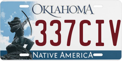 OK license plate 337CIV