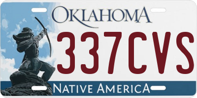 OK license plate 337CVS