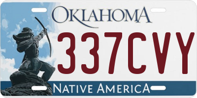 OK license plate 337CVY