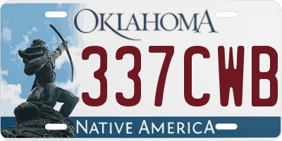 OK license plate 337CWB