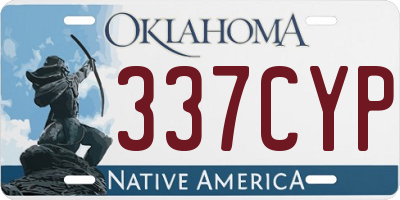 OK license plate 337CYP