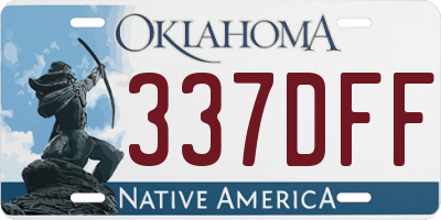 OK license plate 337DFF