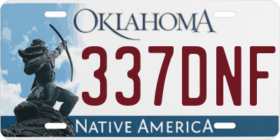 OK license plate 337DNF
