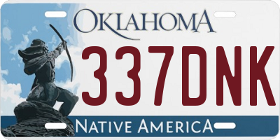 OK license plate 337DNK