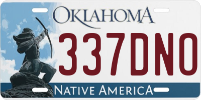 OK license plate 337DNO