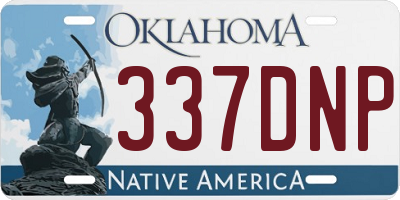 OK license plate 337DNP