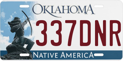OK license plate 337DNR