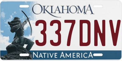 OK license plate 337DNV