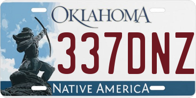 OK license plate 337DNZ