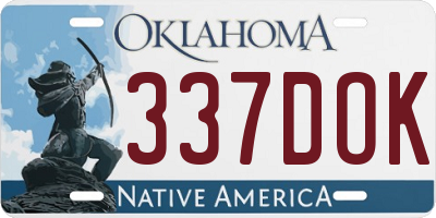 OK license plate 337DOK