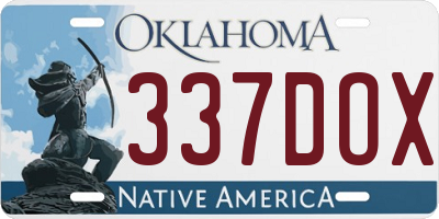 OK license plate 337DOX