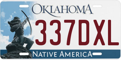 OK license plate 337DXL