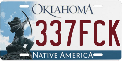 OK license plate 337FCK