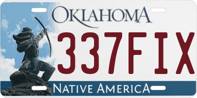 OK license plate 337FIX