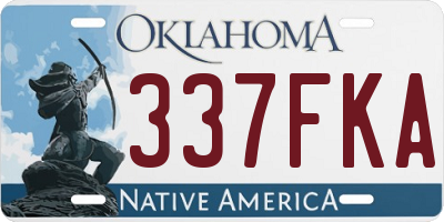 OK license plate 337FKA